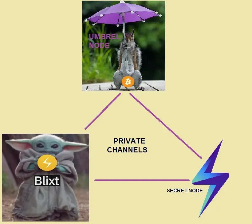 Une combinaison triangulaire de noeuds privés/publics